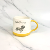 Produits phares : Tasse à café en céramique avec poignée en forme de ventre de chien mignon, couleur assortie