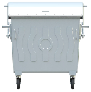 Customizable Pedal <b>Bin</b> 1100 LT Galvanized Metal Dome Lid Garbage Container <b>for</b> <b>Recycling</b> and <b>Storage</b> Round Pattern - Product Image 3