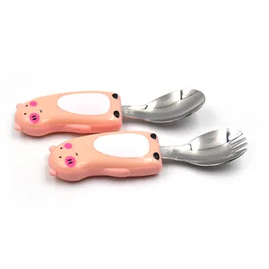 Plastic handles for baby stainless steel tableware baby cutlery