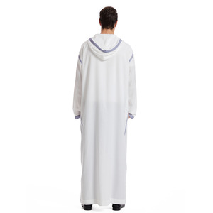 Abaya pour hommes, robe longue musulmane de Dubaï et d'Arabie Saoudite, Jubba à capuche pour l'Aïd, Thobe, vêtements islamiques, <span class=keywords><strong>Djellaba</strong></span> marocaine, Caftan, Kaftan, robe arabe - Product Image 4