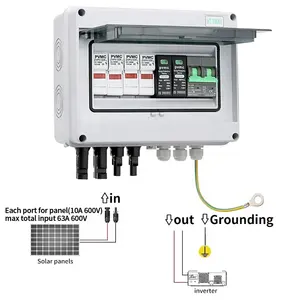 IP67防水および耐久性600V2IN1OUTジャンクションボックスヒューズMCBSPDサージPC保護ボックス太陽光発電電子機器