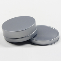 Boîte en métal ronde vide 80x29mm, boîte en métal gris, conteneur en métal rond personnalisé avec logo imprimé pour l'emballage de bougies, de biscuits, de bonbons, de cadeaux