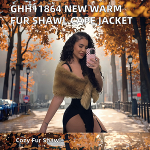 GHH11864 Nuevo Chal de Punto con Pelo Sintético 2025 para Mayor Calidez, Capa y Chaqueta de Camisola Gruesa y Moderna - Ropa Exterior Casual de Maternidad para Otoño - Product Image 2