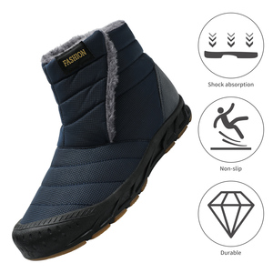 Stivali invernali caldi da uomo rivestiti in <span class=keywords><strong>pelliccia</strong></span> da uomo impermeabili e isolanti scarpe da trekking sportive da esterno <span class=keywords><strong>con</strong></span> soletta antiscivolo per l'inverno - Product Image 3