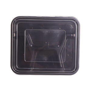 Boîte à lunch recyclable PET restauration rapide à emporter conception de grille rectangulaire jetable pour Pizza Sushi Hamburger sucre gomme à mâcher gelée - Product Image 5