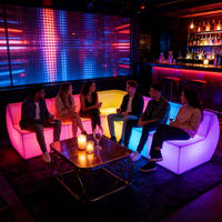 Meilleures ventes Dropshipping : Canapé LED lumineux et coloré, mobilier modulable pour hôtels et bars, avec dossier lounge personnalisable