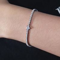 Bracelet unisexe en argent S925, en forme de cœur, serti de diamants, moissanite, luxe léger, pierres roses et blanches certifiées, assorti à toutes les occasions