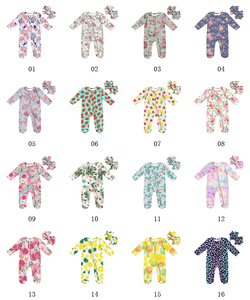 Mono de Dormir con Cierre y Estampado Tie-Dye para Bebé Recién Nacida, Manga Larga, con Volantes en la Parte Inferior, Pijama con Diadema de Lazo - Product Image 6