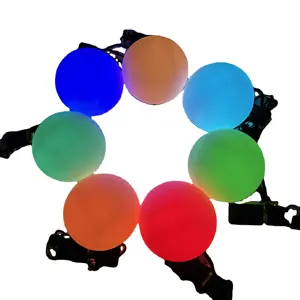 Hot Supply Colorful Luminous LED Poi Ball Glowing Belly Dance Level Hand LED Poi For Dance Party