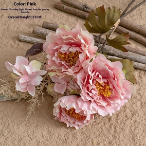 Flores Artificiales al por Mayor, Ramo de Peonías Artificiales para Hoteles y Restaurantes, Ramo de Peonías Realistas y Suaves para Decoración del Hogar - Product Image 2