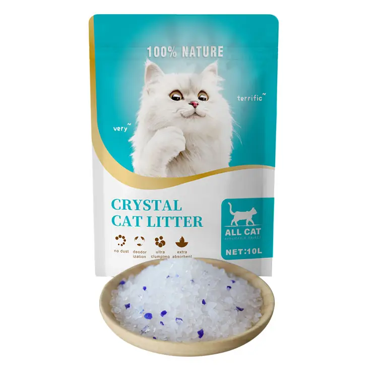Gel de silice pour chat, 0.5-1.5mm, Super absorbants, 3,8 l, bac à litière