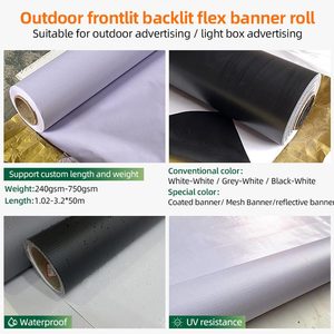 Rotolo di Banner Frontlit in PVC <span class=keywords><strong>da</strong></span> 8 OZ a Prezzo di Fabbrica, Retro <span class=keywords><strong>Nero</strong></span> 440 GSM per Stampa Pubblicitaria <span class=keywords><strong>e</strong></span> Design di <span class=keywords><strong>Poster</strong></span> - Product Image 3