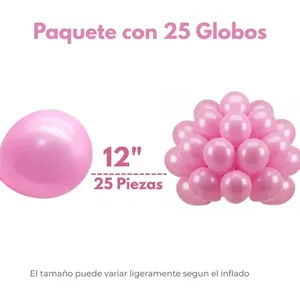 Pack of 100 HYF Brand Pink Latex <b>Balloons</b> Model G4-003-ROSADO Birthday Decoration - Product Image 2