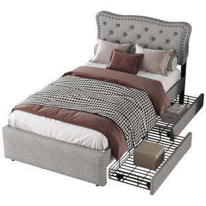 A <strong>Beautifully</strong> Designed Modern Minimalist-style Upholstered <strong>Bed</strong> with Storage Space. - Product Image 4