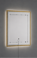 Miroir LED intelligent éclairé mural pour salle de bain, anti-buée, interrupteur tactile, intensité réglable, 3 températures de couleur, IP44 CE