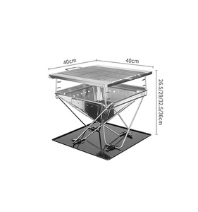 Mini barbecue portable pliable en acier argenté pour le <span class=keywords><strong>camping</strong></span> en plein air, ensemble de brasero, réchaud de <span class=keywords><strong>camping</strong></span> pliable, grilles à charbon de bois BBQ <span class=keywords><strong>PARADISE</strong></span> - Product Image 6