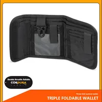 Dompet Taktis EDC Pria Multifungsi Kapasitas Besar PU Nylon Tempat Kartu ID Lipat Portabel