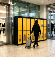 Casier intelligent multi-portes pour bagages avec accès par code QR et PIN, armoire de rangement électronique en libre-service pour gare et centre commercial