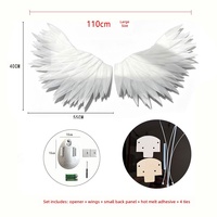 LIHUAYI 520 Accessoires de Bouquet Ailes d'Ange en Plastique pour Décoration Florale d'Ambiance, Idéal pour Fêtes et Événements