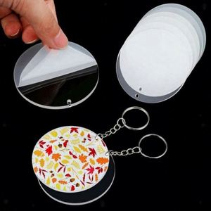 Blank Acrylic <b>Keychain</b> Sublimation Transparent Circle Blank <b>KeyChain</b> Tassels Set Acrylic Blank Key Chain Sublimation DIY Keyring - Product Image 6