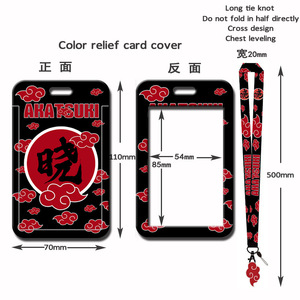 Porte-carte d'identité rigide et élégant à motif Anime, avec système push-and-lock, imprimé par transfert thermique, pour carte d'étudiant, avec cordon personnalisé en nylon pour badge et carte repas - Product Image 3