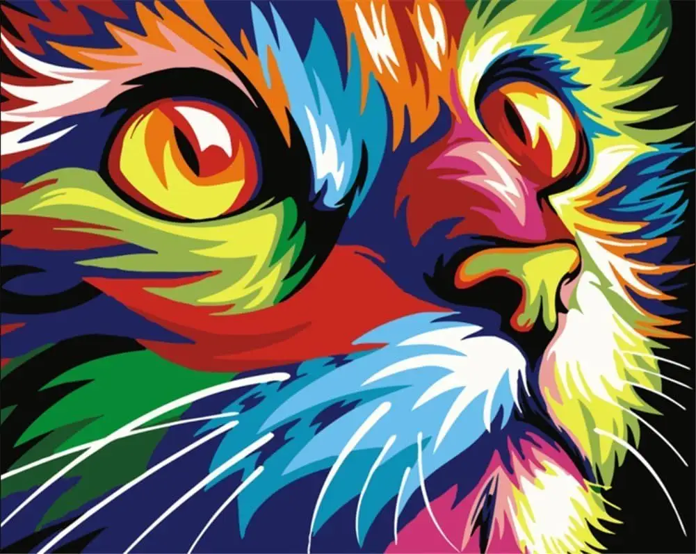 DIY Animais Pintura a Óleo Digital Canvas Paint kit por Número Kits Cenário para Crianças e Adultos Iniciante Desenho Paintwork Decore