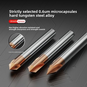 Herramienta de fresado de Control numérico CNC de <span class=keywords><strong>2</strong></span> flautas Zhuyi, cortador de biselado de acero, aleación recubierta de flauta <span class=keywords><strong>recta</strong></span> de 60 120 grados - Product Image 2