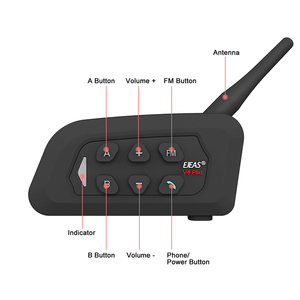 <span class=keywords><strong>Intercomunicador</strong></span> para Casco de Motocicleta de 1500M para 4 Conductores, Sistema de Comunicación para Motocicletas <span class=keywords><strong>V4</strong></span> Plus - Product Image 2