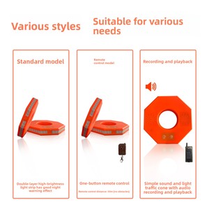 Anillo Reflectante Luminoso LED para Conos de Tráfico con Sonido de Advertencia, Luz de Advertencia de Tráfico para Construcción Nocturna, Barricada de Tráfico - Product Image 5