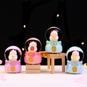 ลูกบอลคริสตัลการ์ตูนมินิแบบใหม่ขายส่ง, ของตกแต่งไฟกลางคืน 3 มิติเรืองแสง, ถุงนำโชค, ของขวัญสำหรับสาวๆ แมเนกิเนโกะ ขายตรง - Product Image 1