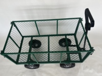 Chariot de jardin extérieur en treillis d'acier personnalisable OEM chariot à main à quatre roues pour outils de jardinage
