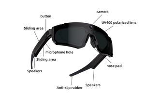 <span class=keywords><strong>Gafas</strong></span> Inteligentes Deportivas Ruidun IP68 Resistentes al Agua 4K HD con Control Táctil, Giroscopio de 6 Ejes, Antivibración, Traducción por IA, Carga Magnética, 32G - Product Image 4