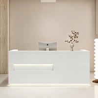 Comptoir de réception moderne et minimaliste sur mesure avec éclairage LED intégré pour salon de beauté ou bureau