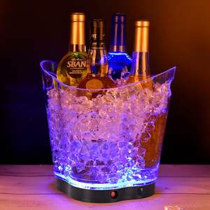 Seau à glace à LED dégradé coloré portable de <span class=keywords><strong>6</strong></span> <span class=keywords><strong>litres</strong></span> en plastique pour <span class=keywords><strong>champagne</strong></span> et vin pour la bière - Product Image 3