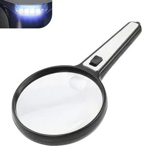 4 LED light Large 10X 20X High Magnification Handheld Magnifying Glass with Light