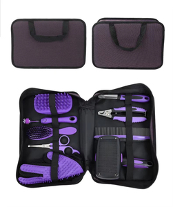 Ensemble de 9 peignes de toilettage pour animaux de compagnie en plastique 2026 avec ciseaux, aiguille et peignes roulés, sac de rangement facile à transporter pour chiens et chats - Product Image 2