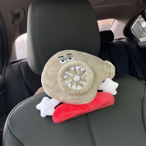 JDM Car Interior Set Minimalist Style Plush Headrest Pillow & <b>Lumbar</b> <b>Support</b> with Memory Foam Turbo-Style Waist <b>Cushion</b> - Product Image 6