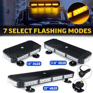 Feux de signalisation LED pour toit de voiture 13'' 17,6'' 22'' 12V 24V, balise d'avertissement d'urgence, lumière de travail clignotante, magnétique pour Jeep, camion, remorque - Product Image 1