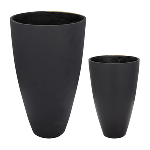 Vaso moderno in metallo affusolato con accenti neri e oro, vaso decorativo per fiori, per soggiorno, camera da letto, decorazioni per la casa - Product Image 4