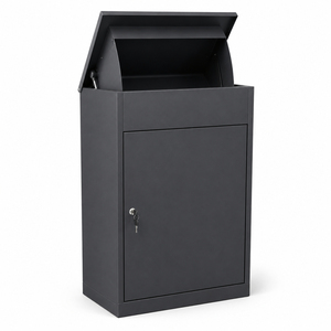 Cassetta Postale Robusta in Ferro Nero Resistente al Vento con Supporto Idraulico per <span class=keywords><strong>Pacchi</strong></span> e Corrispondenza, per Uso Esterno Domestico - Product Image 6