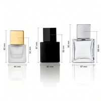 Flacon de parfum carré en verre noir de luxe personnalisé de haute qualité avec vaporisateur 30ml/50ml/100ml, étanche et écologique