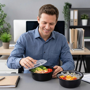 Sturdy Leakproof Reusable <b>Microwave</b> Freezer Plastic Food <b>Storage</b> Food Containers with Lids - Product Image 6
