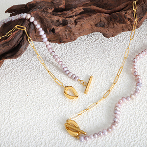 <span class=keywords><strong>Collar</strong></span> de Moda con <span class=keywords><strong>Perlas</strong></span> Naturales de Agua Dulce Color Púrpura para Mujer, <span class=keywords><strong>Cadena</strong></span> de Alta Calidad para <span class=keywords><strong>Hombre</strong></span> y Mujer - Product Image 6