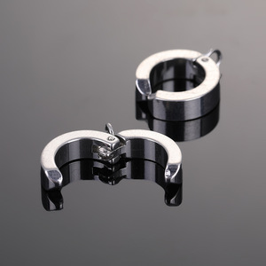 Stainless Steel Thick Hoop <b>Cuff</b> <b>Earrings</b> 14x15mm Unisex Geometric Round Everyday Wear - Product Image 4