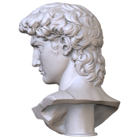Édition en gros tout blanc résine David buste Statue demi-corps Sculpture Figurine d'art religieux pour la décoration de la maison et du bureau