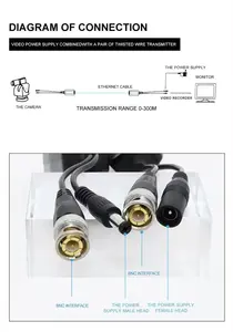 1080P 2 In 1 Video Balun Video And Power Analog /AHD/CVI/TVI PV Balun For CCTV Camera