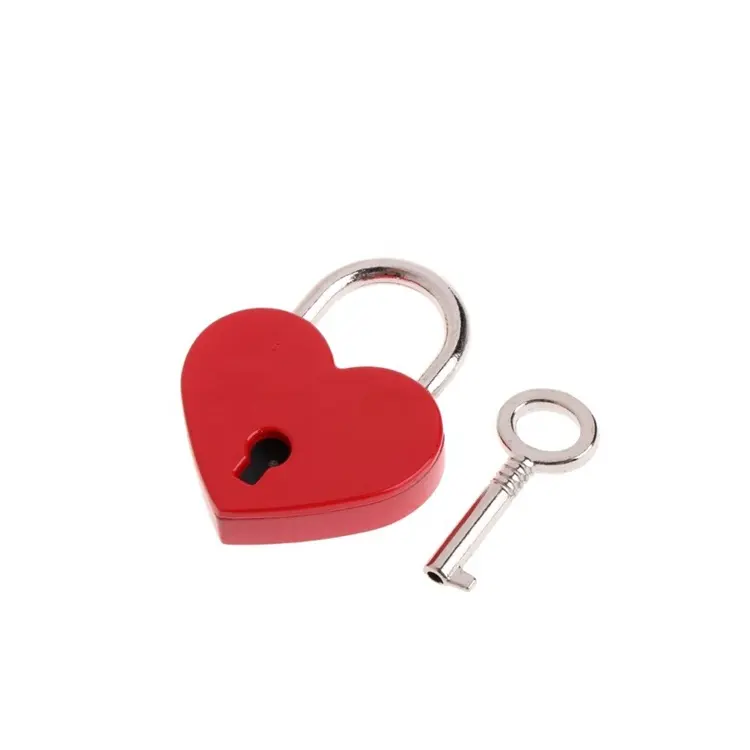 Heart Shape Vintage Old Antique Style Mini Archaize Padlocks Key Lock kits With key