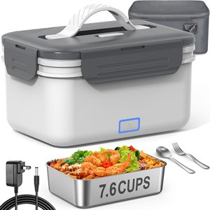 <span class=keywords><strong>Lunch</strong></span> <span class=keywords><strong>Box</strong></span> Électrique Portable 100W Chauffage Rapide Boîte Alimentaire Isotherme pour Voiture Camion Maison Bureau École Voyage - Product Image 1