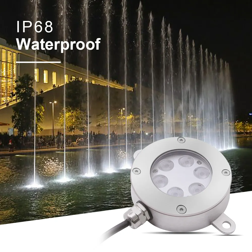 IP68 RGB 12v 방수 수중 조도 조절이 가능한 수중 분수 조명 폭포 수영장 대형 연못 LED 수중 조명