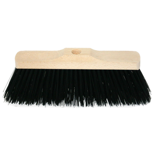 Escoba industrial para exteriores y patio de 27 cm con cerdas emplumadas - Product Image 1